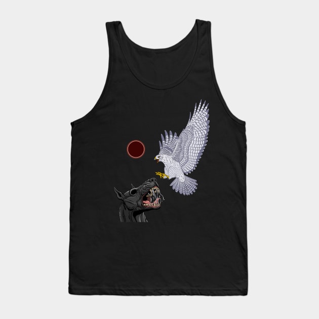 Black dog Vs White hawk Tank Top by PCMdesigner